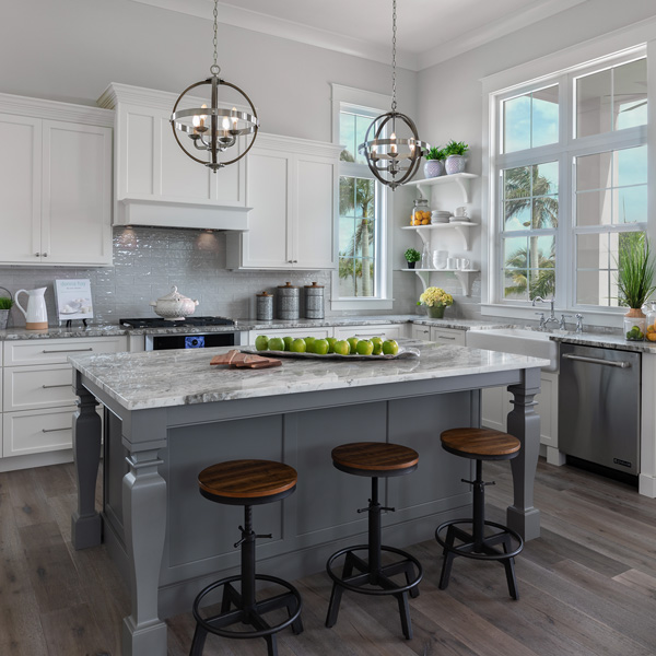 Kitchen At The Courageous at Redfish Cove By Custom Home Builder Camlin Custom Homes