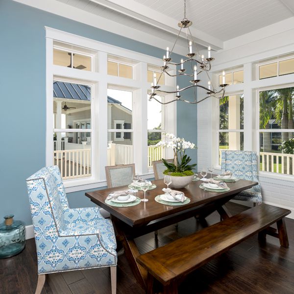 Dining room At Riverfront Low Country By Custom Home Builder Camlin Custom Homes