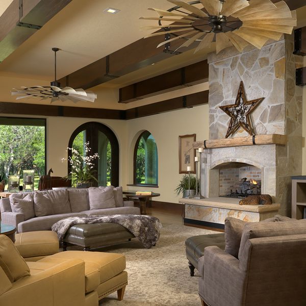 Living Room At The Hacienda By Custom Home Builder Camlin Custom Homes